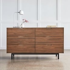 Gus Modern Munro Six Drawer Dresser Walnut