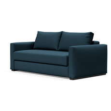 Innovation Living Cosial Queen Size Sofa Bed - Argus Navy BLue - Black Legs