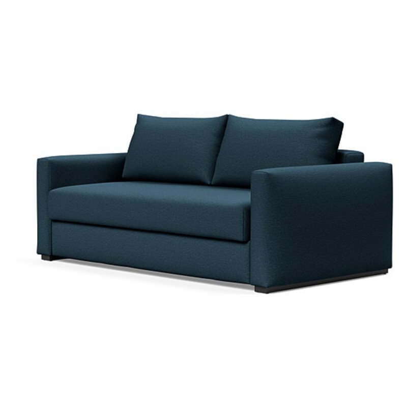 Innovation Living Cosial Sofa Bed W/Armrest - Blakc Legs - 63"x77" - Argus Navy BLue