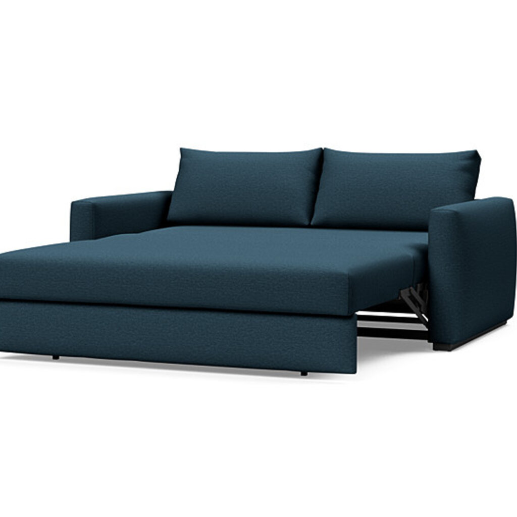 Innovation Living Cosial Queen Size Sofa Bed - Argus Navy BLue - Black Legs