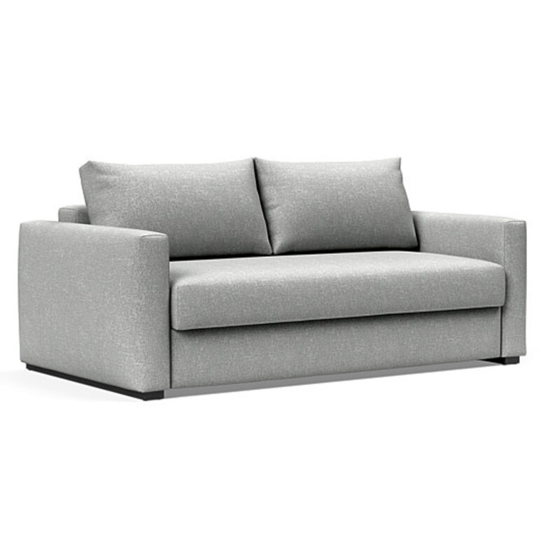 Innovation Living Cosial Sofa Bed W/Armrest - Blakc Legs - 63"x77" - Micro Check Grey
