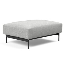 Innovation Living Malloy Ottoman - Black Metal Legs - 30"x40" - Micro Check Grey