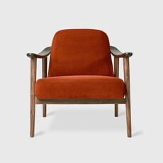 Gus Modern Baltic Chair Walnut  Velvet Russet