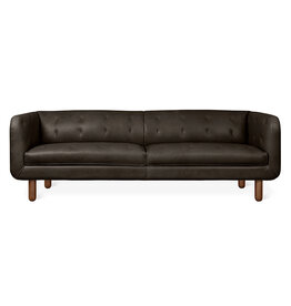 Gus Modern Beaconsfield Sofa Saddle Black Leather Grey