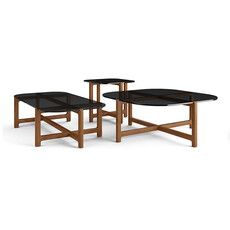 Gus Modern Quarry Rectangular Coffee Table - Smoke/Walnut