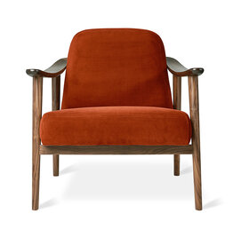 Gus Modern Baltic Chair Walnut  Velvet Russet