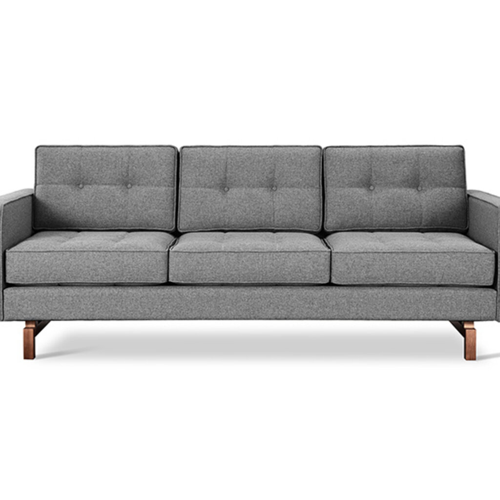 Gus Modern Jane 2 Sofa Parliament Stone Walnut Legs