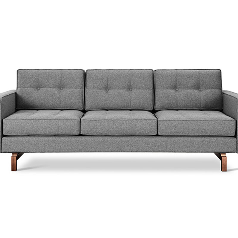 Gus Modern Jane 2 Sofa Parliament Stone Walnut Legs