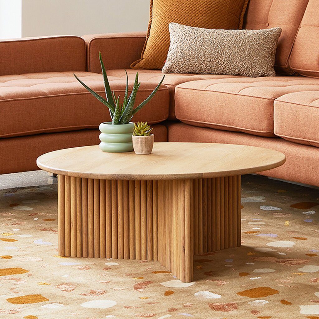 Gus Modern Odeon Coffee Table Round White Oak