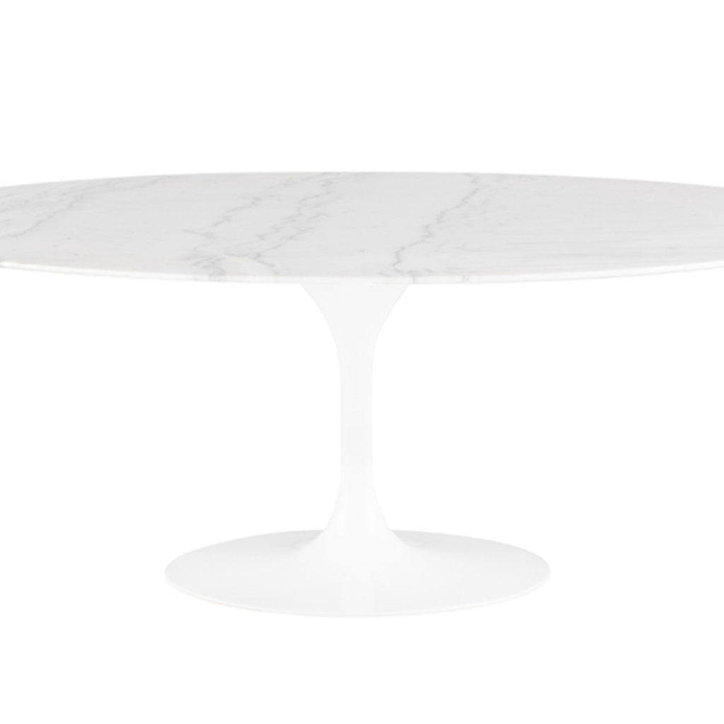 Echo Dining Table Carrara Marble As Is