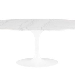 Nuevo Living Echo Dining Table Carrara Marble As Is
