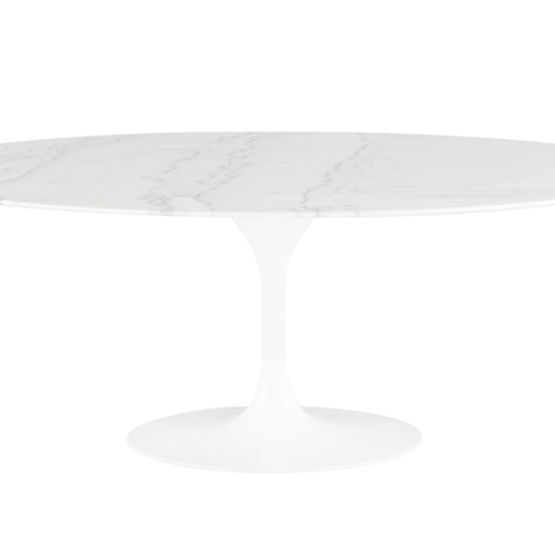 Echo Dining Table Carrara Marble As Is