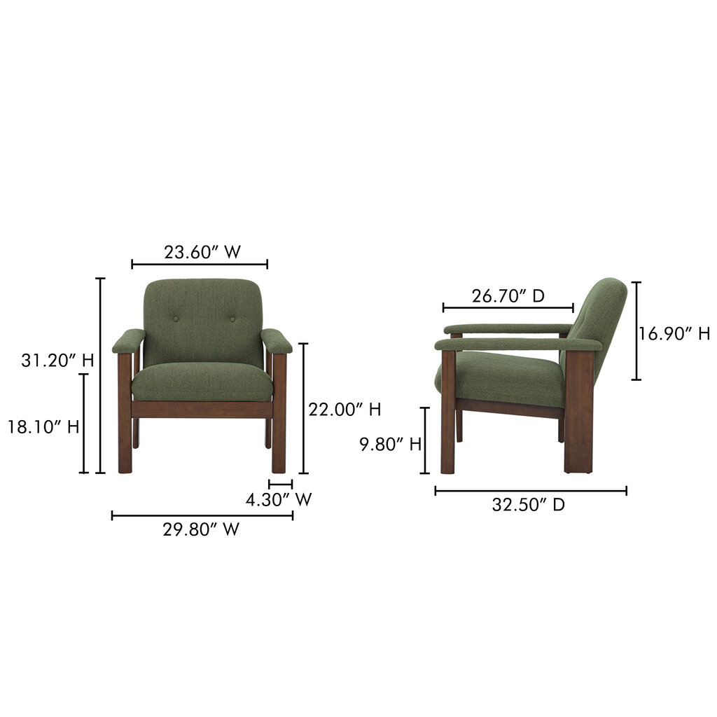 Parker Lounge Chair Green Direct Furniture Modern Home