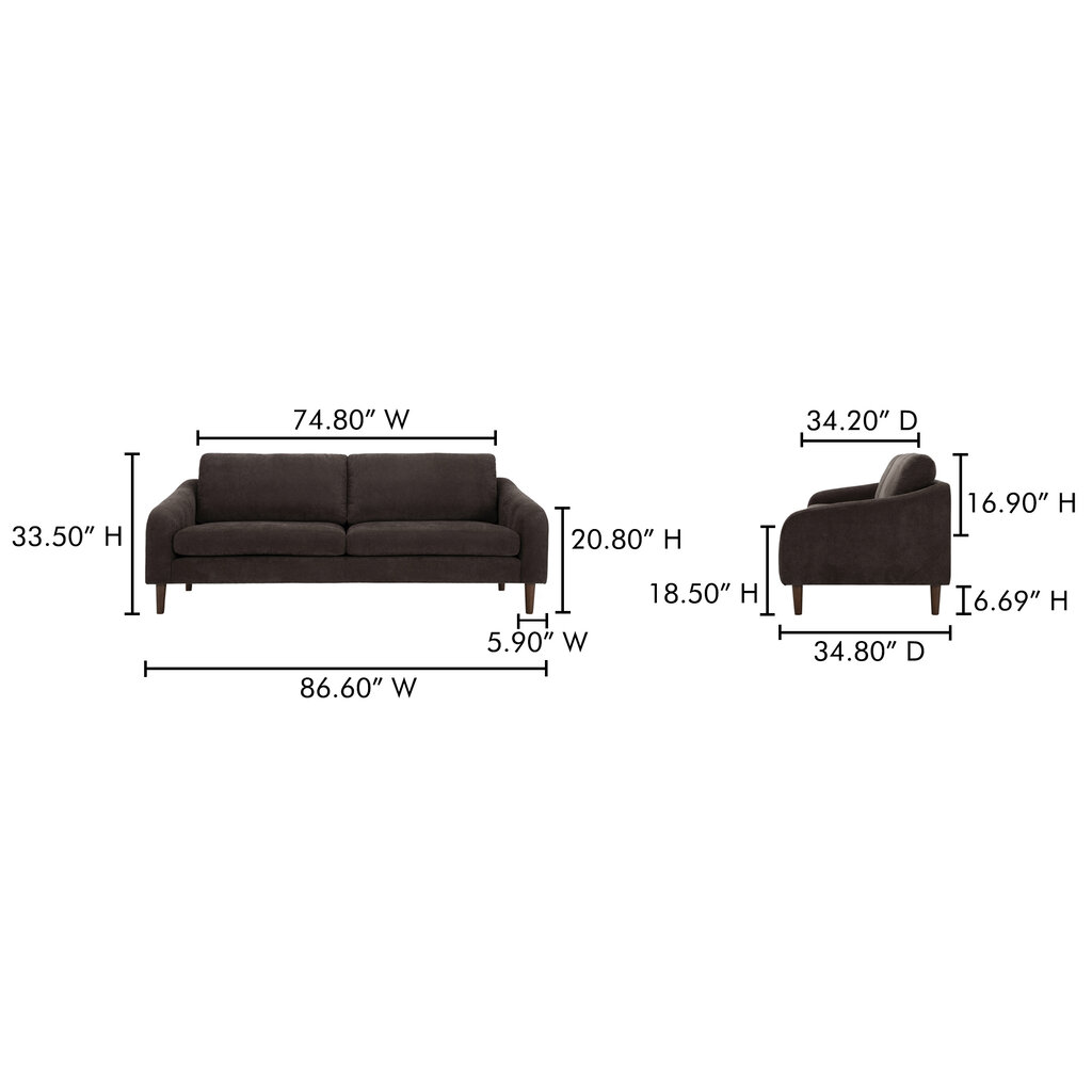 Quinn Sofa Dark Brown Direct Furniture Modern Home