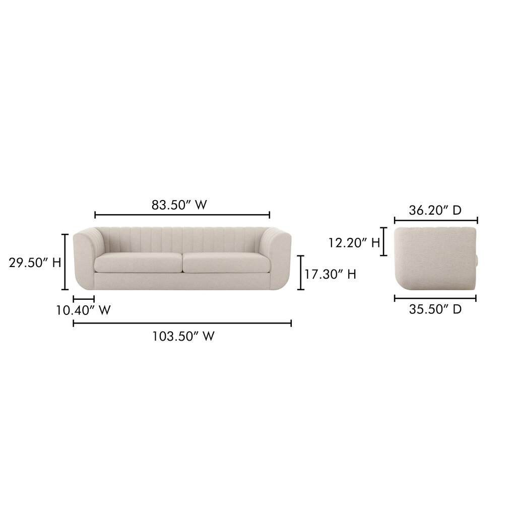 Rosy Sofa Oatmeal Direct Furniture Modern Home