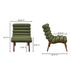 Moe's Home Collection Arlo Accent Chair - Dark Green