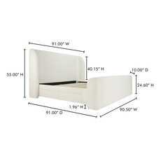 Moe's Home Collection Sophia King Bed Cream