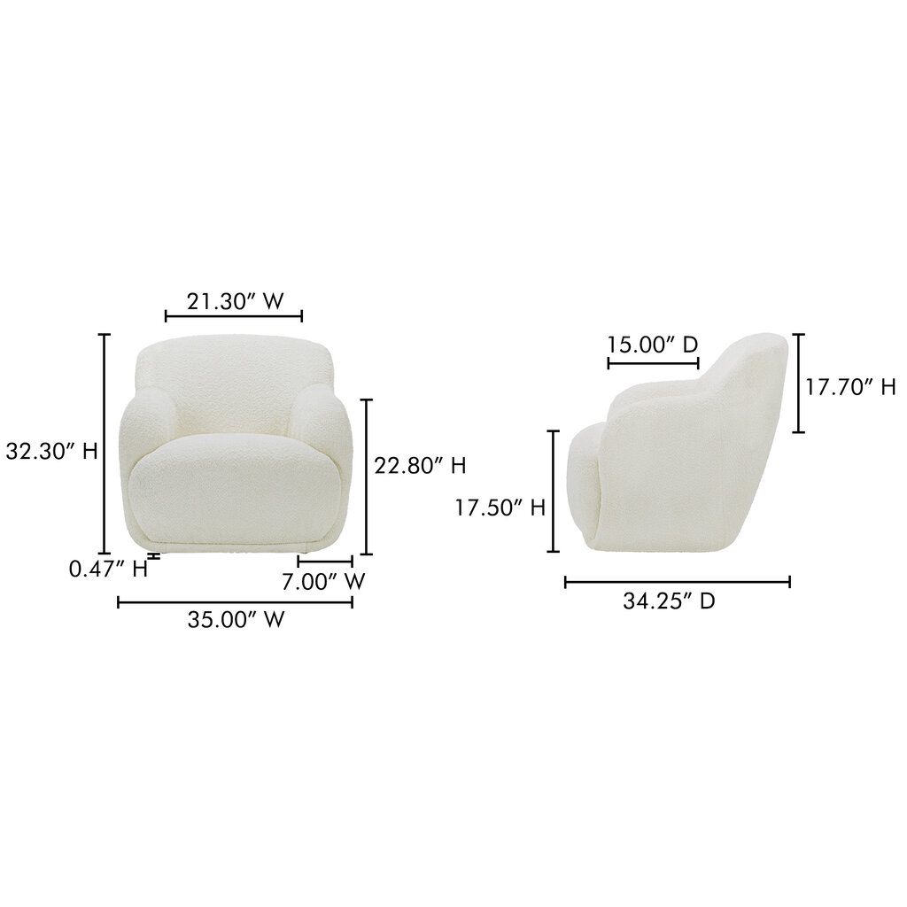 Moe's Home Collection Stevie Lounge Chair - Cream