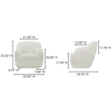 Moe's Home Collection Stevie Lounge Chair - Cream