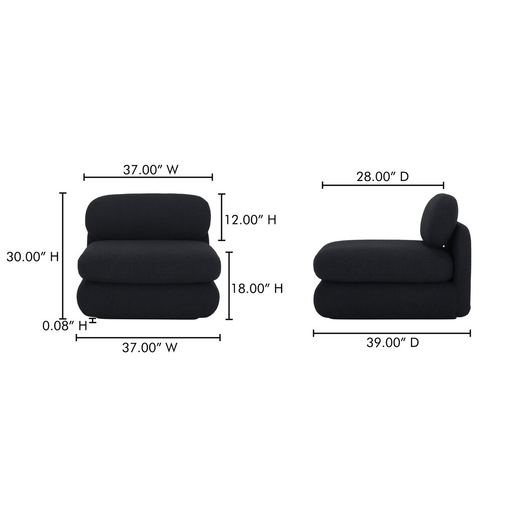 Moe's Home Collection Scout Lounge Chair - Black