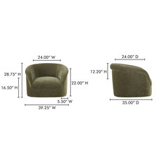 Moe's Home Collection Thora Lounge Chair - Dark Green