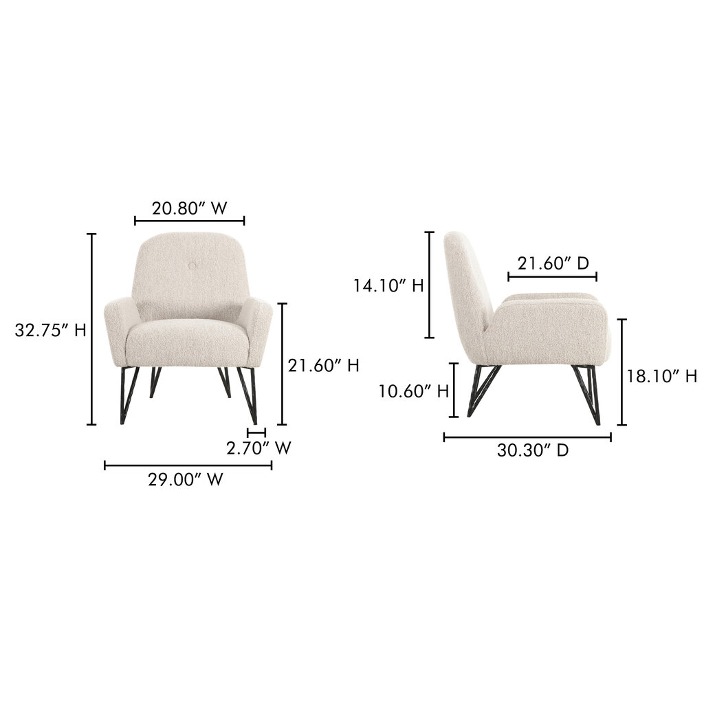 Moe's Home Collection Sienna Accent Chair - Oat