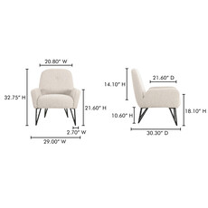 Moe's Home Collection Sienna Accent Chair - Oat