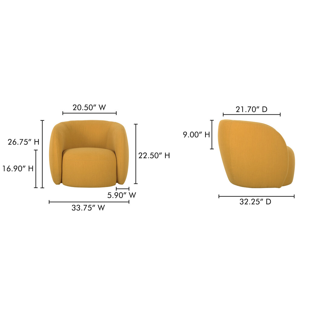 Moe's Home Collection Rae Outdoor Accent Chair - Deep Yellow