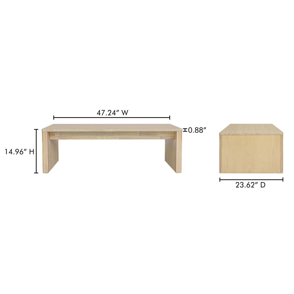 Moe's Home Collection Blake Coffee Table Beige Travertine