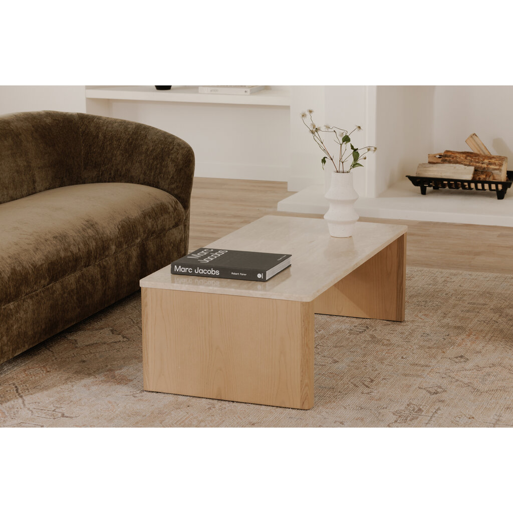 Moe's Home Collection Blake Coffee Table Beige Travertine