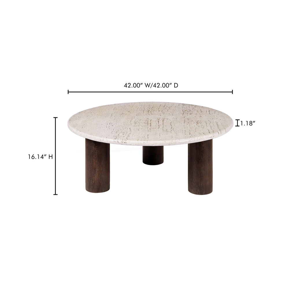 Moe's Home Collection Landon Coffee Table Beige Travertine