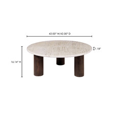 Moe's Home Collection Landon Coffee Table Beige Travertine