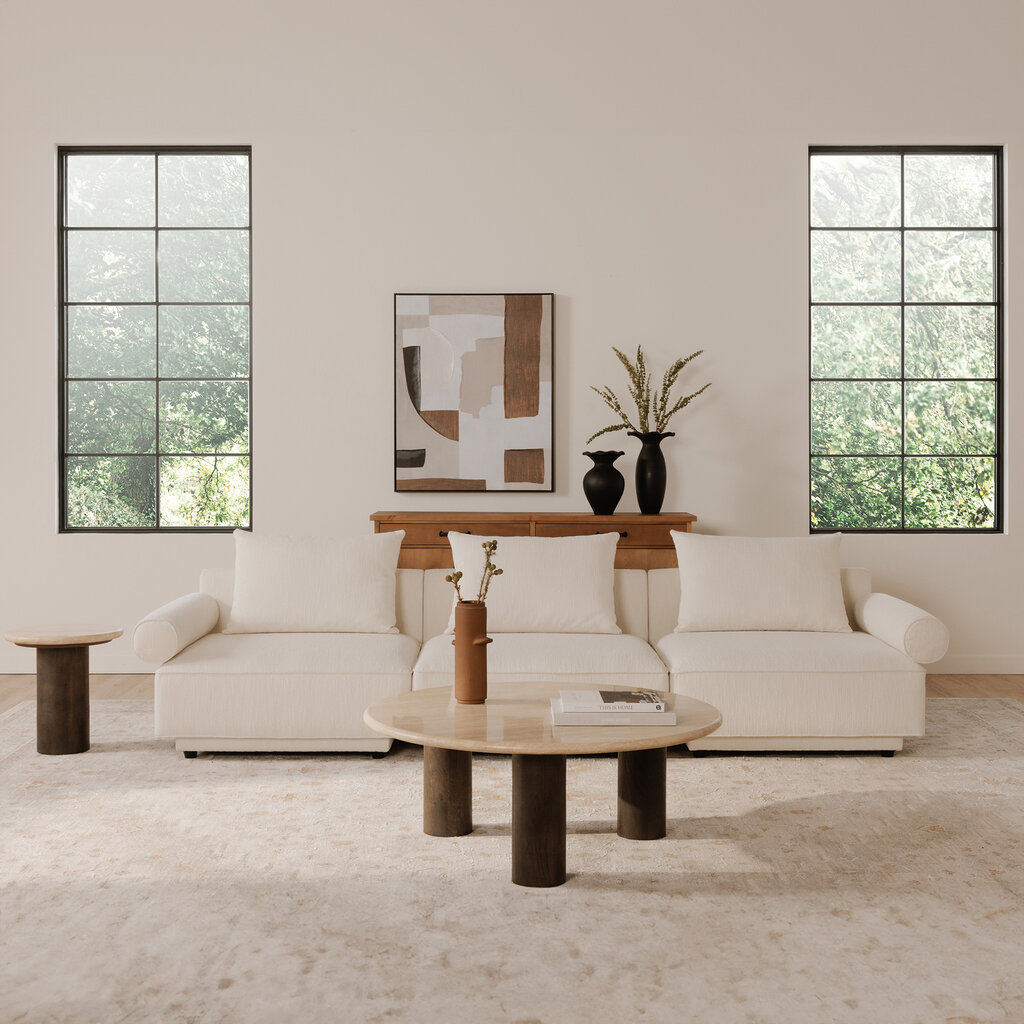 Moe's Home Collection Landon Coffee Table Beige Travertine