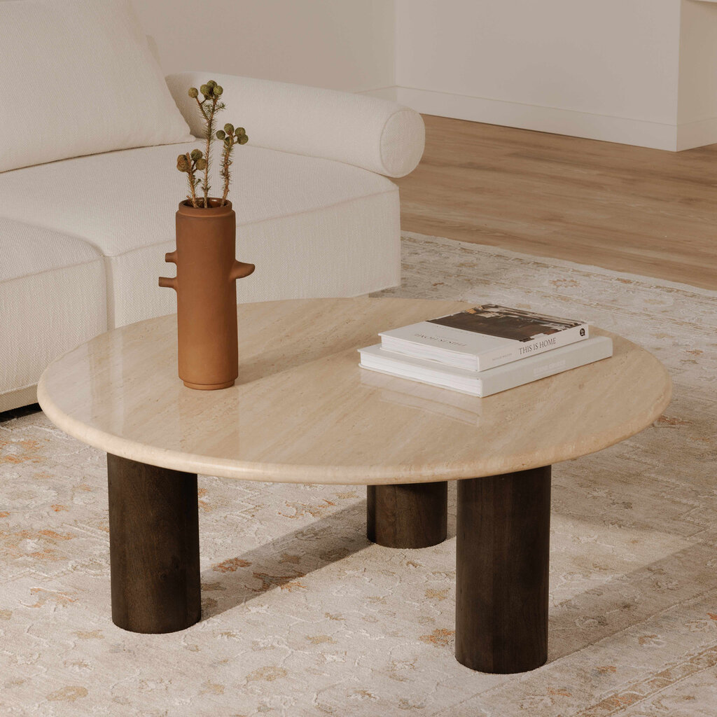 Moe's Home Collection Landon Coffee Table Beige Travertine