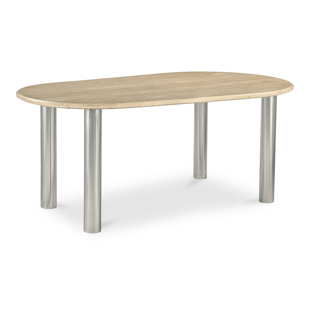 Moe's Home Collection Fia Dining Table Beige Travertine