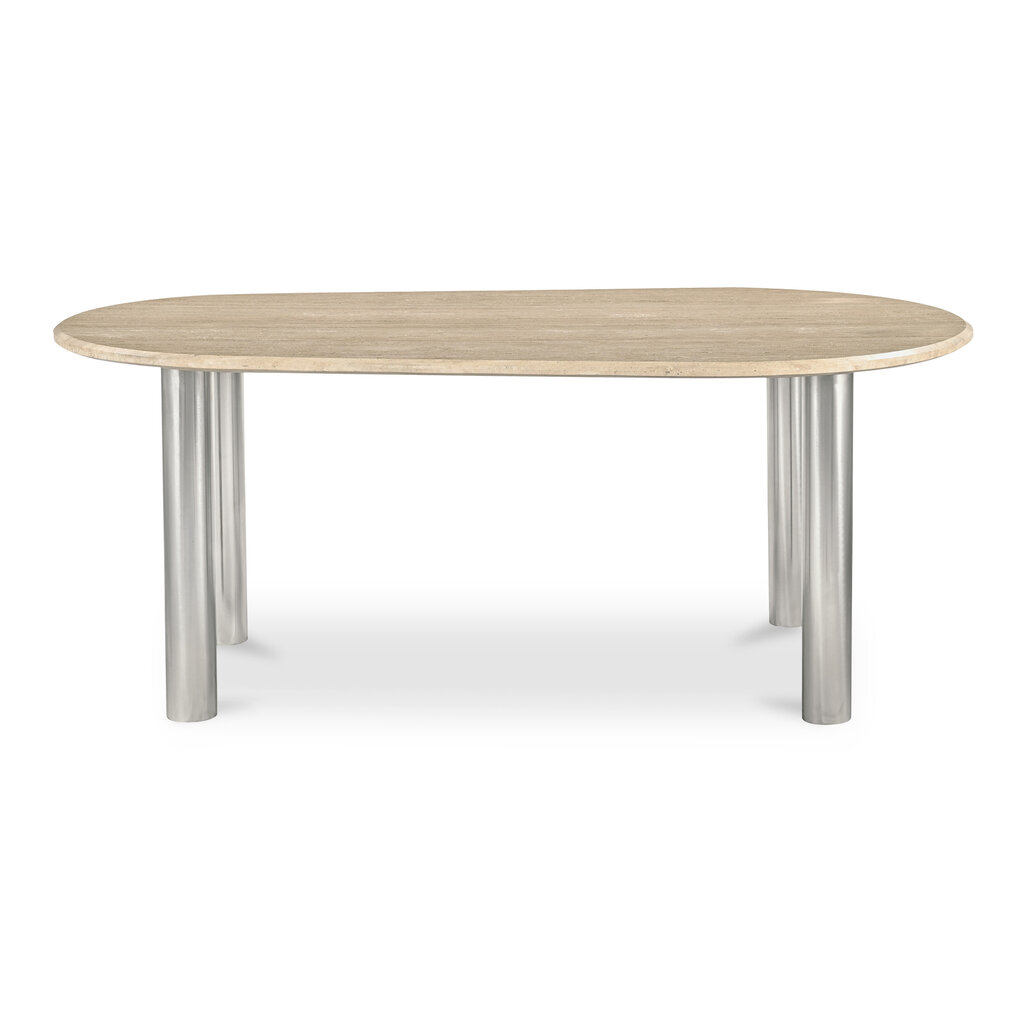 Moe's Home Collection Fia Dining Table Beige Travertine