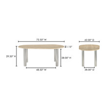 Moe's Home Collection Fia Dining Table Beige Travertine