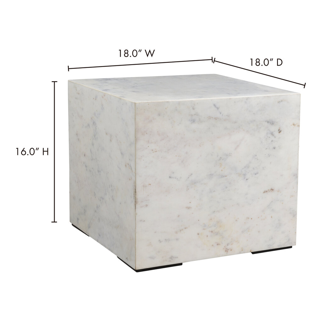 Moe's Home Collection Nash Side Table - White Marble