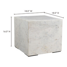 Moe's Home Collection Nash Side Table - White Marble