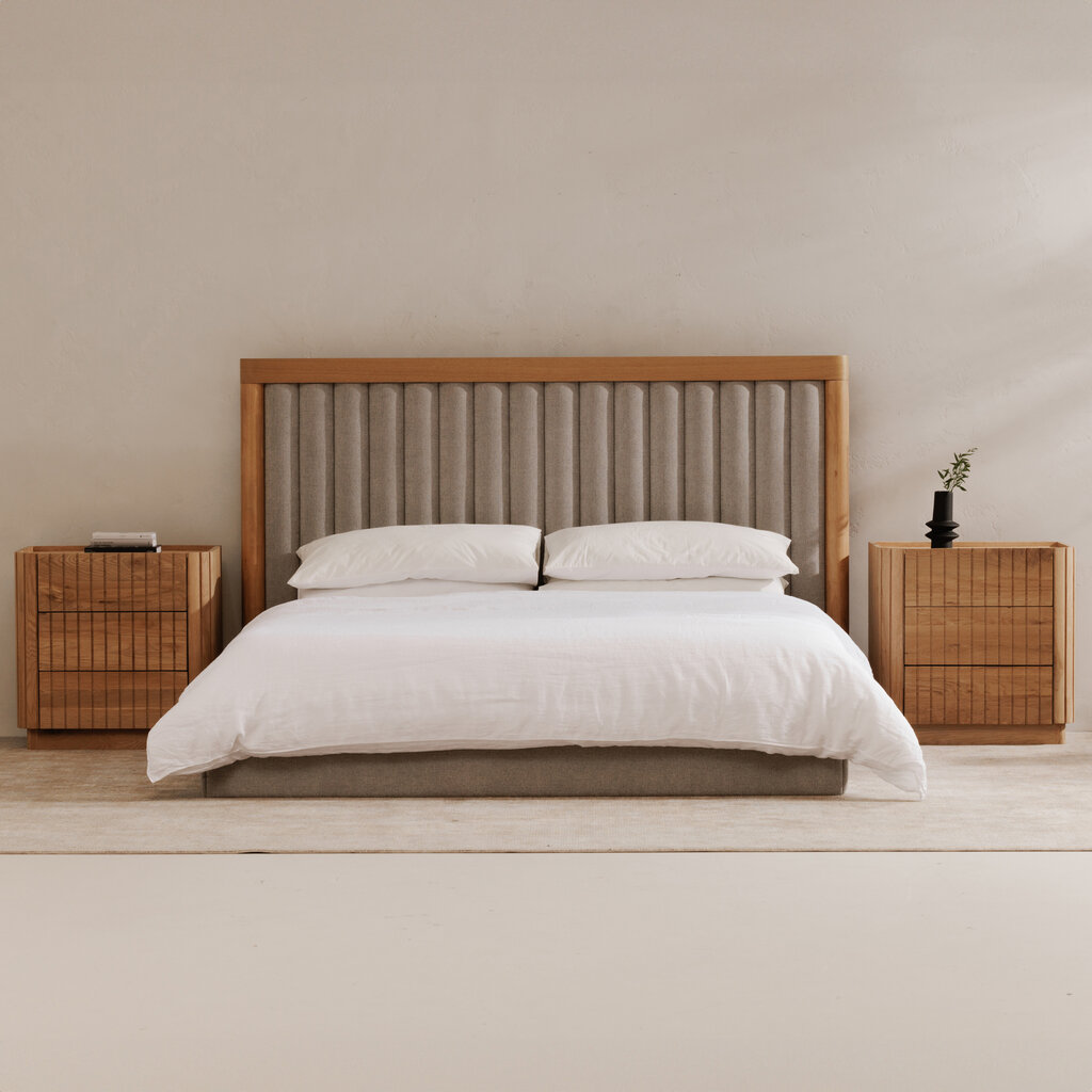 Moe's Home Collection Povera 3 Drawer Nightstand - Oak