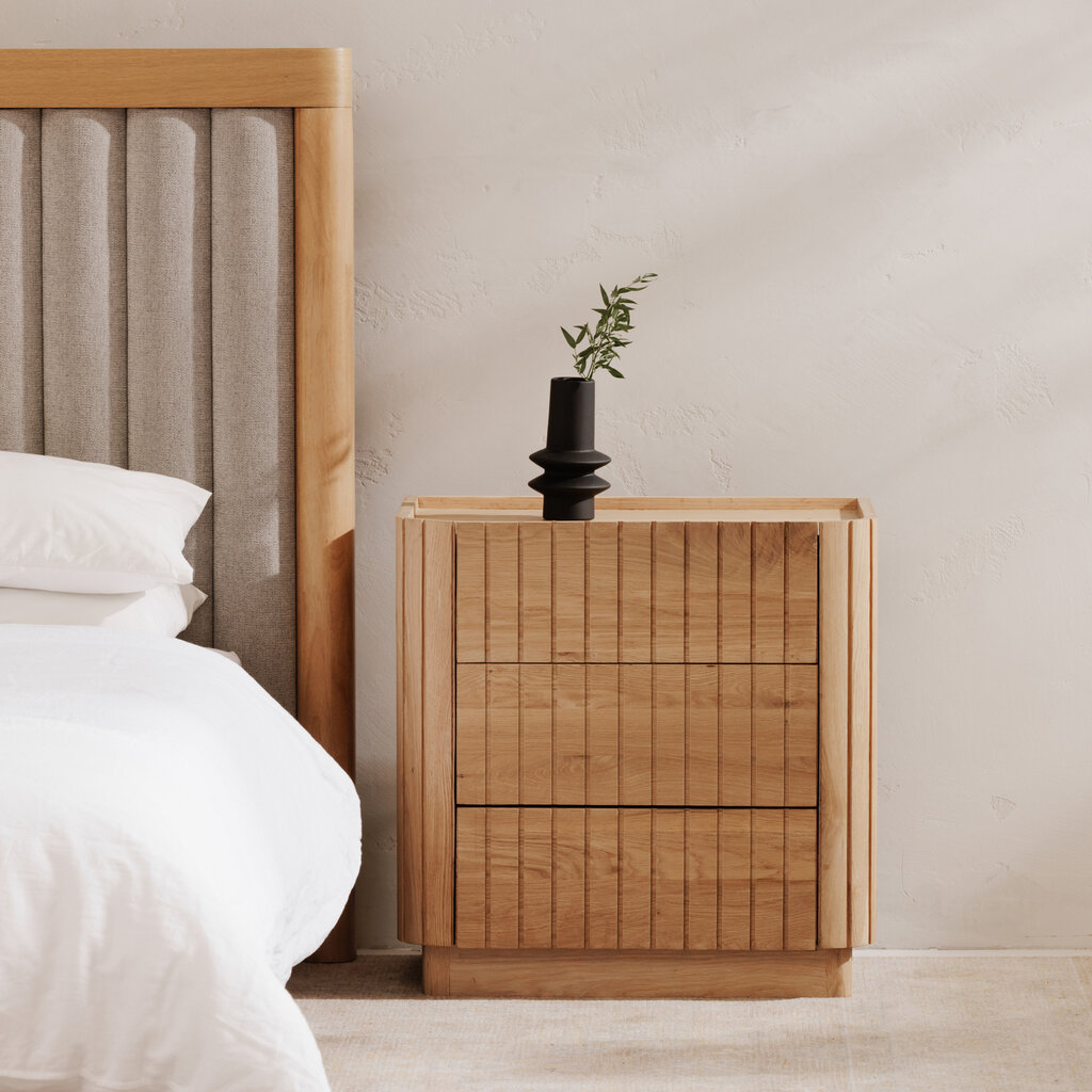 Moe's Home Collection Povera 3 Drawer Nightstand - Oak