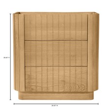 Moe's Home Collection Povera 3 Drawer Nightstand - Oak