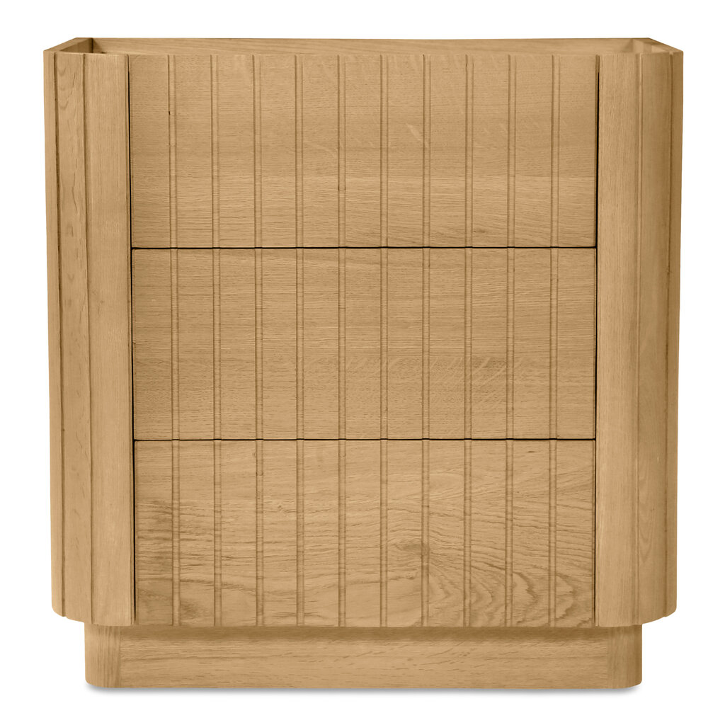 Moe's Home Collection Povera 3 Drawer Nightstand - Oak