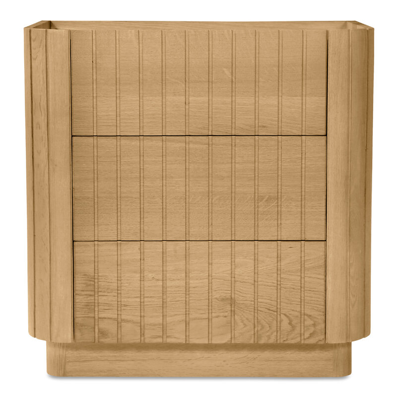 Moe's Home Collection Povera 3 Drawer Nightstand - Oak