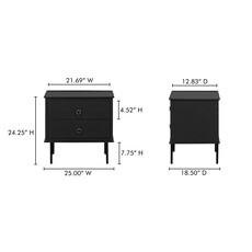 Moe's Home Collection Reagan Nightstand - Black