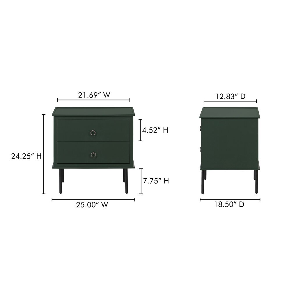Moe's Home Collection Reagan Nightstand Deep - Green
