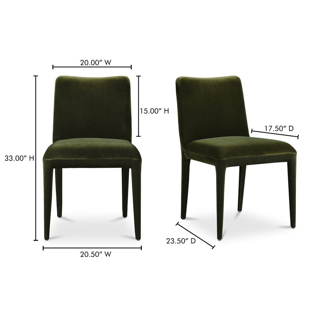 Moe's Home Collection Calla Dining Chair - Green Velvet