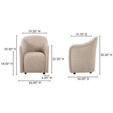 Moe's Home Collection Drava Rolling Dining Chair - Dark Brown