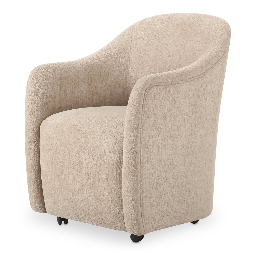 Moe's Home Collection Drava Rolling Dining Chair - Dark Brown