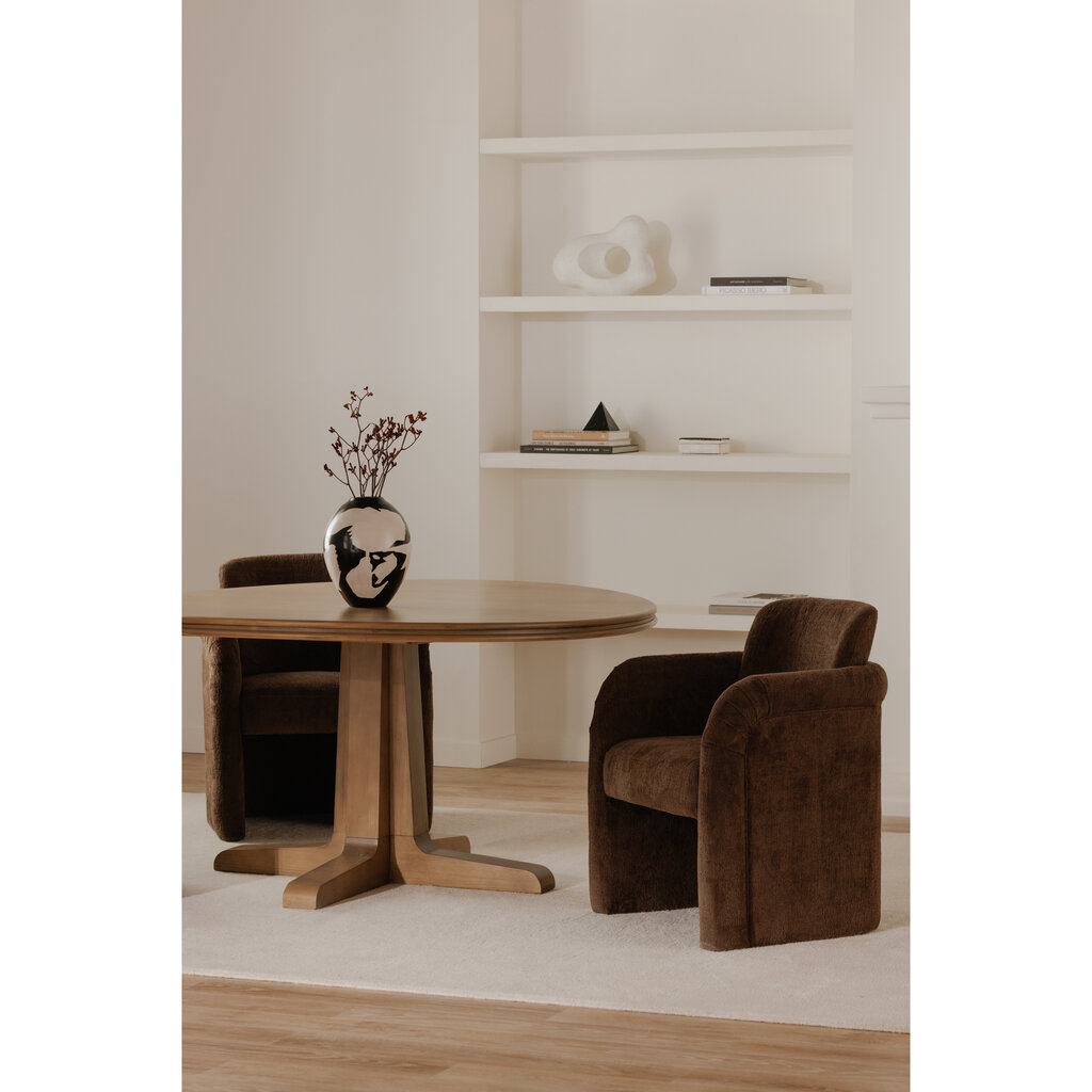 Moe's Home Collection Mesto Rolling Dining Chair -Dark Brown